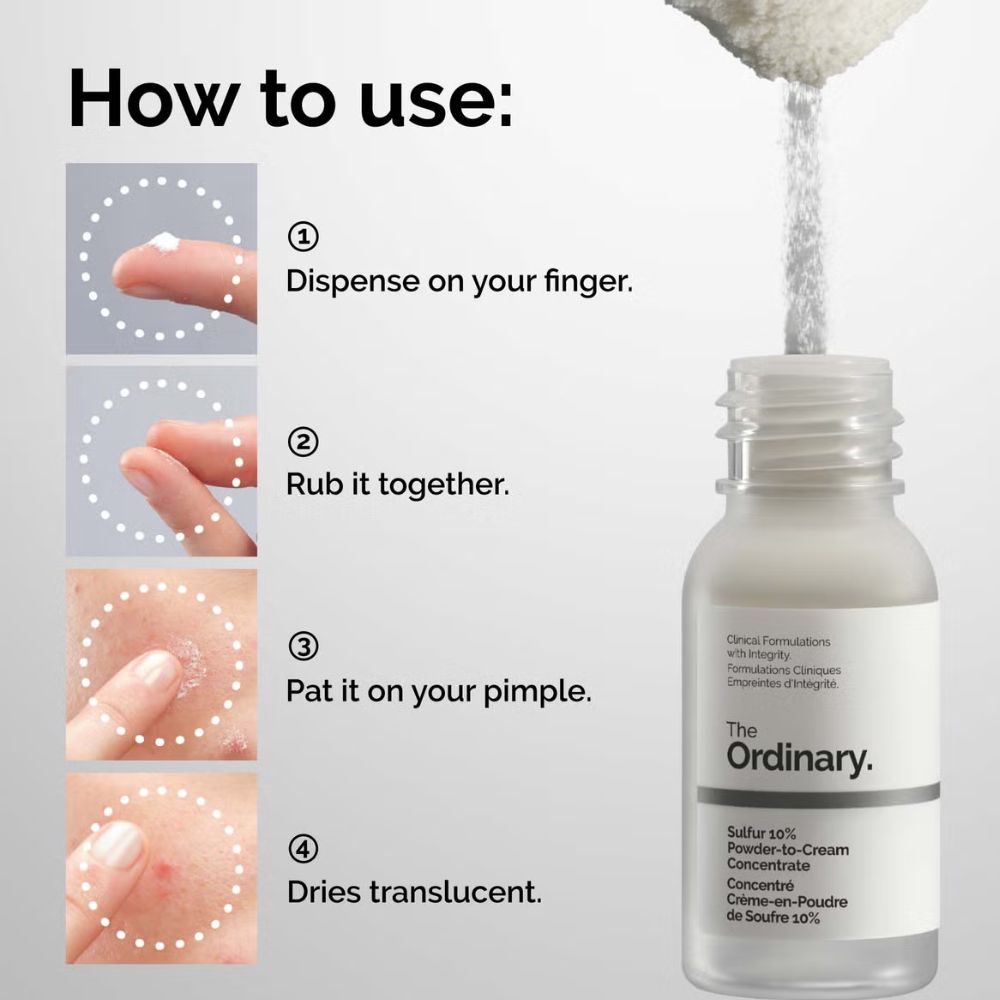 The Ordinary Sulfur 10% Powder-to-Cream Concentrate Acne Spot Treatment