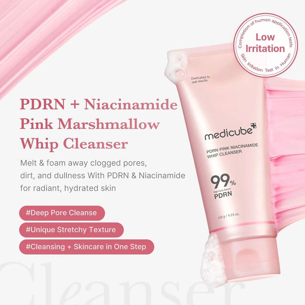 Medicube PDRN Pink Niacinamide Whip Cleanser 120ml