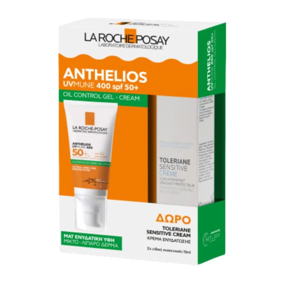 La Roche Posay Anthelios UVMUNE 400 Oil Control Gel Cream SPF50+ & Toleriane Sensitive Cream 15ml Set