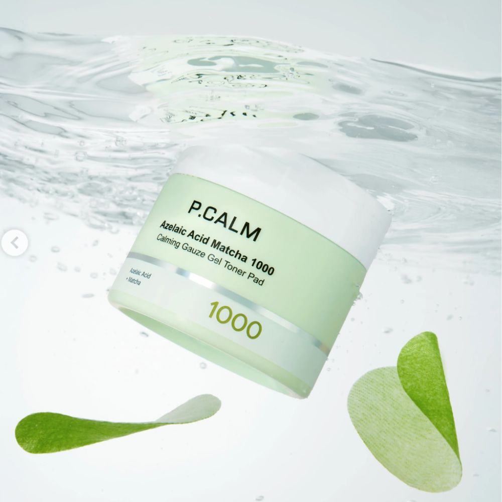 P.Calm Azelaic Acid Matcha 1000 Calming Gauze Gel Toner Pad
