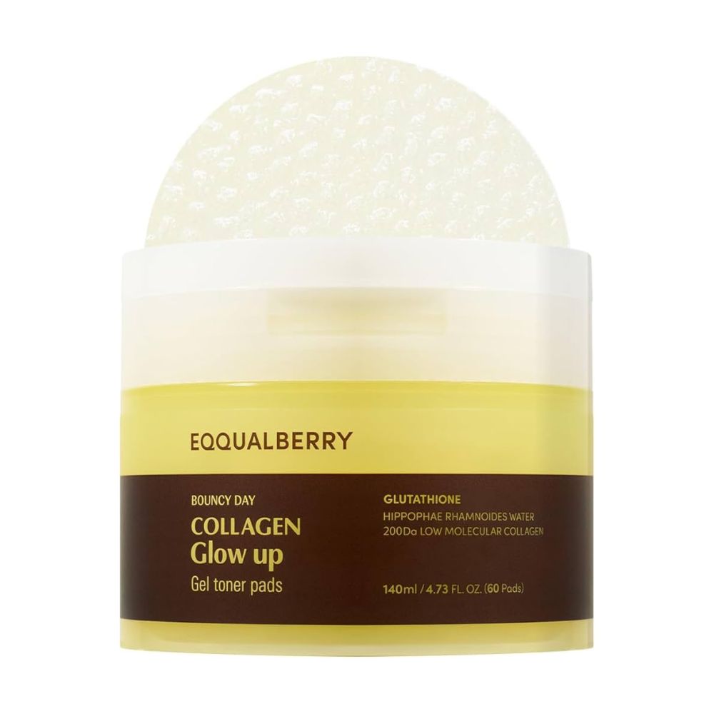 EQQUALBERRY - Collagen Glow Up Gel Toner Pads 60 Pads