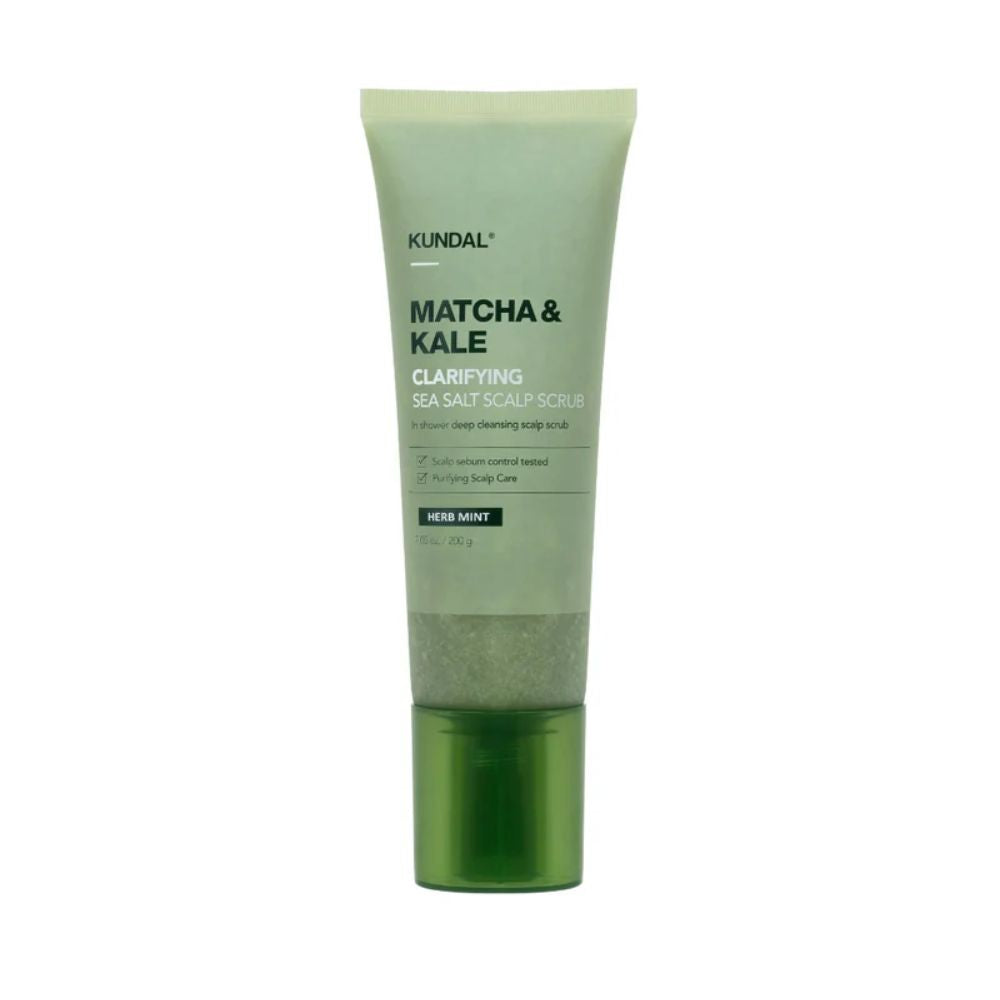 KUNDAL Matcha & Kale Clarifying Sea Salt Scalp Scrub - Herb Mint