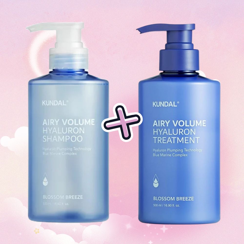 1+1 Kundal Airy Volume Hyaluron Hair Care Shampoo & Treatment 500ml