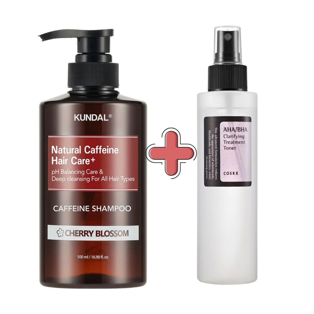 1+1 Kundal Caffeine Shampoo + Cosrx AHA/BHA Toner