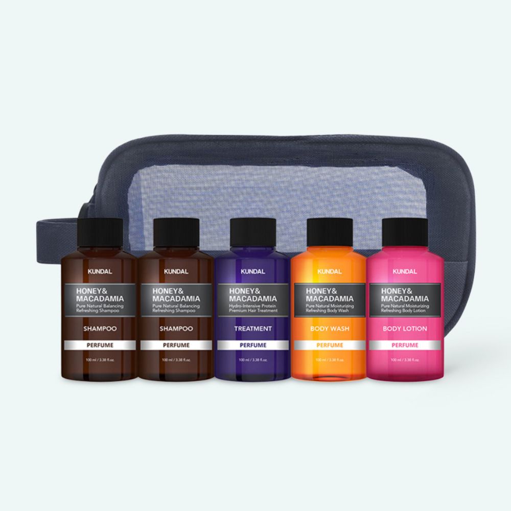 Kundal Honey & Macadamia White Musk Travel Set - Body & Hair