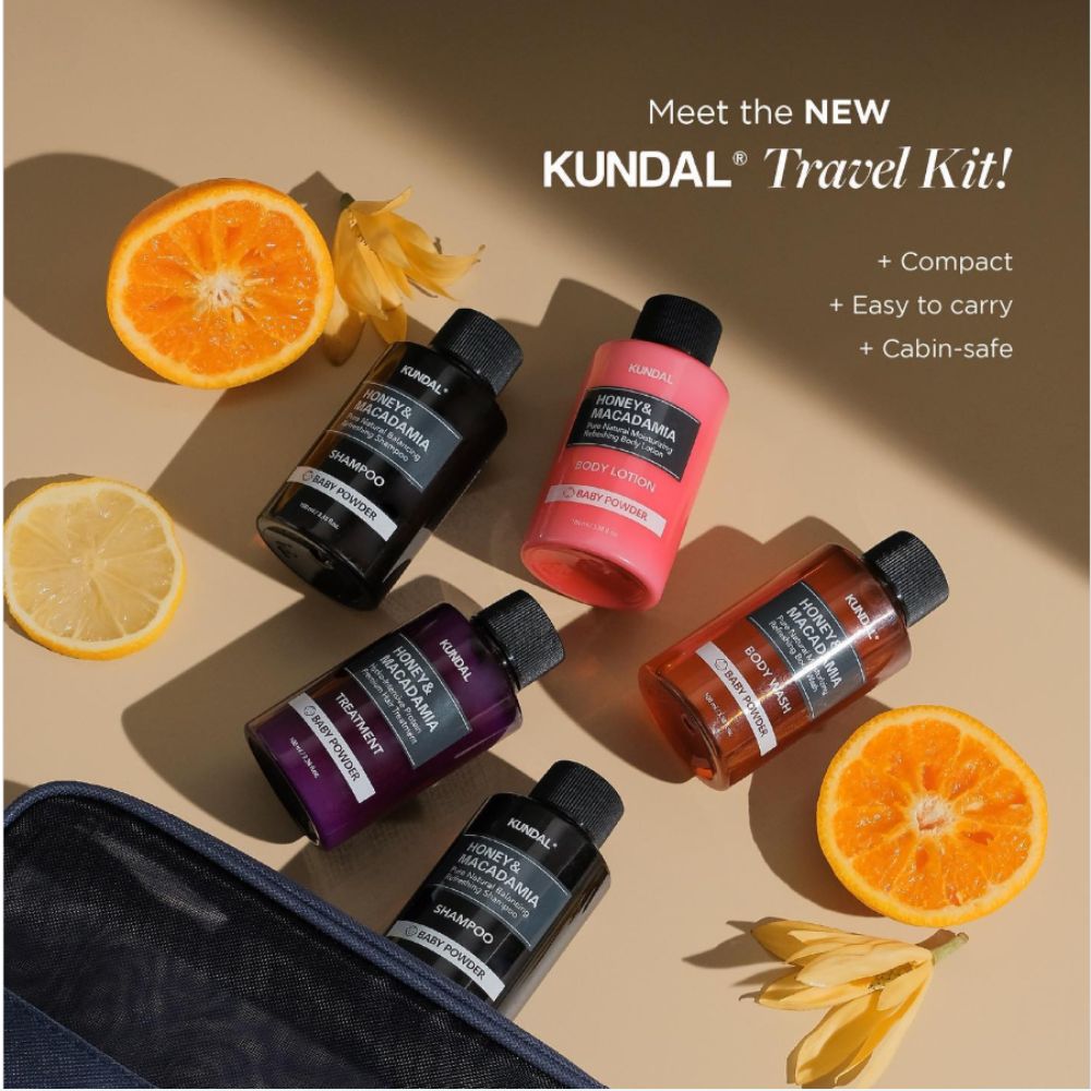 Kundal Honey & Macadamia White Musk Travel Set - Body & Hair