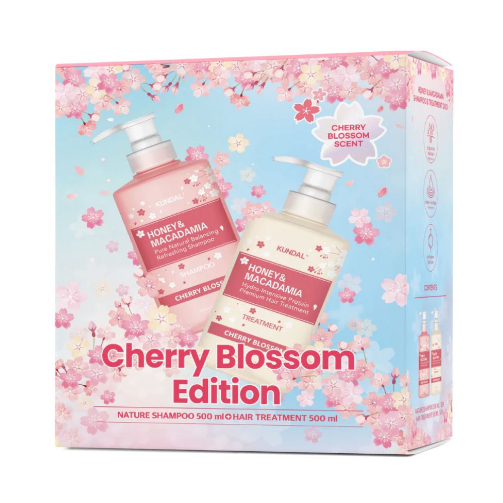 KUNDAL Honey & Macadamia Cherry Blossom - Spring Edition ( Shampoo + Treatment)