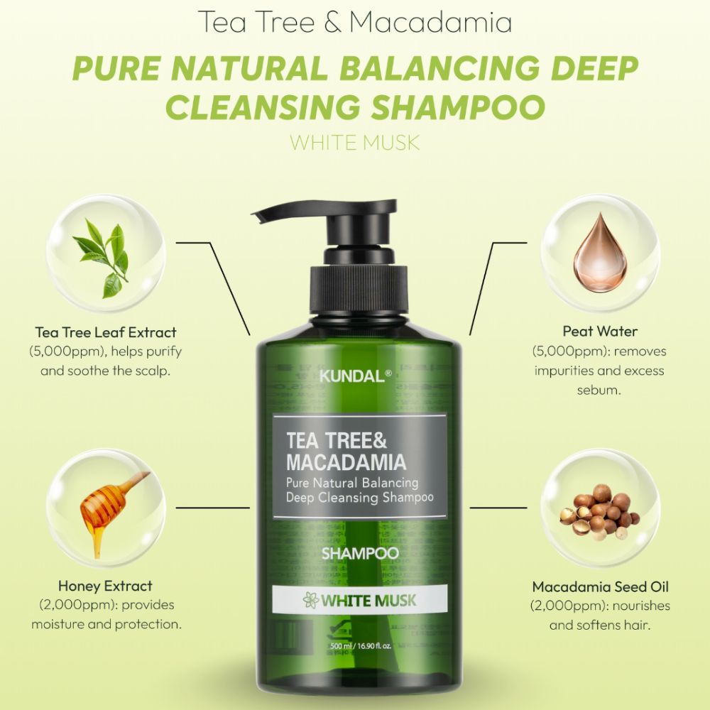 Kundal Tea Tree & Macadamia Deep Cleansing Shampoo