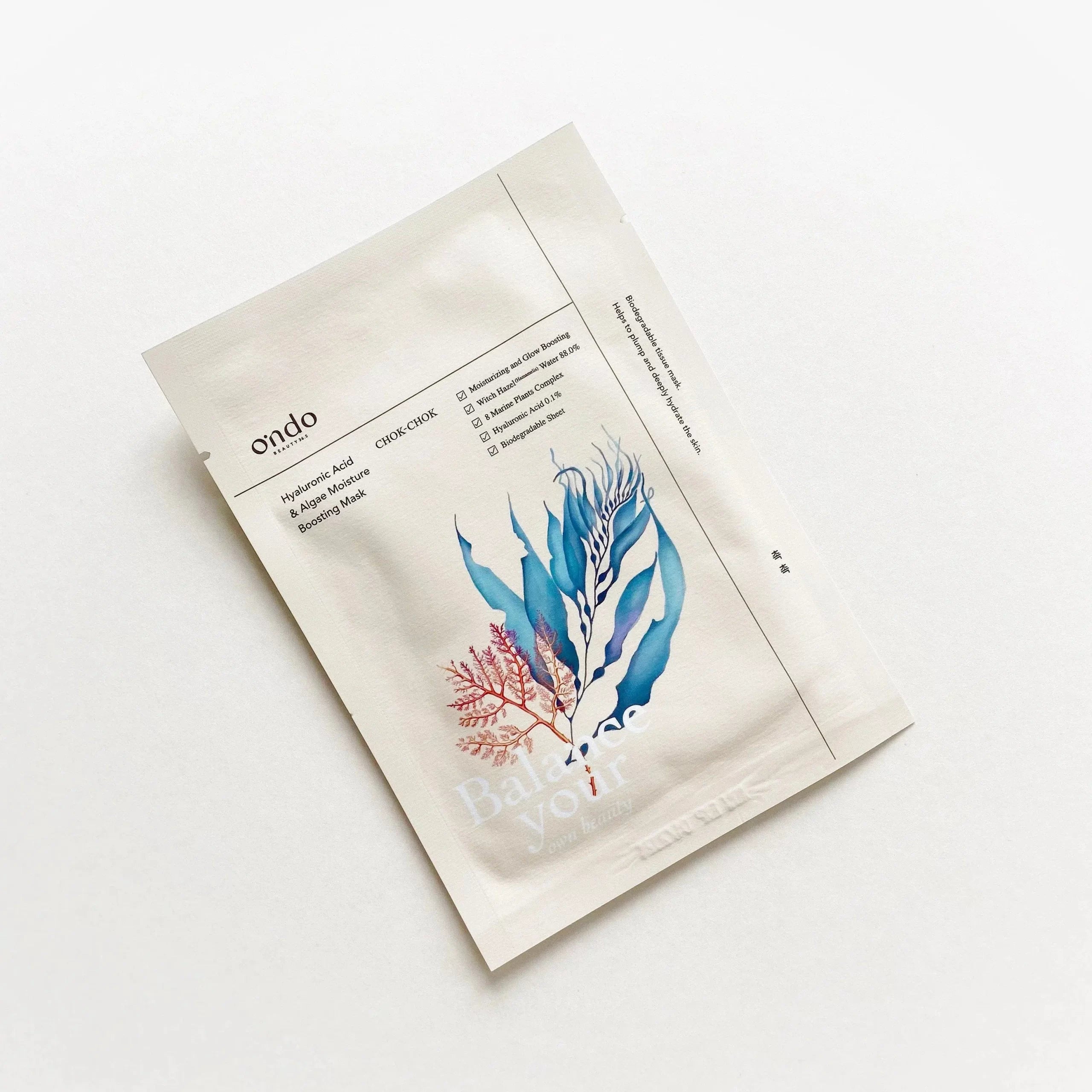Ondo Beauty 36.5 Hyaluronic Acid & Algae Moisture Boosting Mask