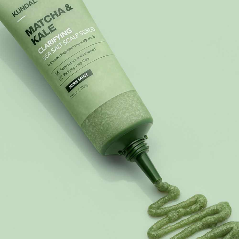 KUNDAL Matcha & Kale Clarifying Sea Salt Scalp Scrub - Herb Mint