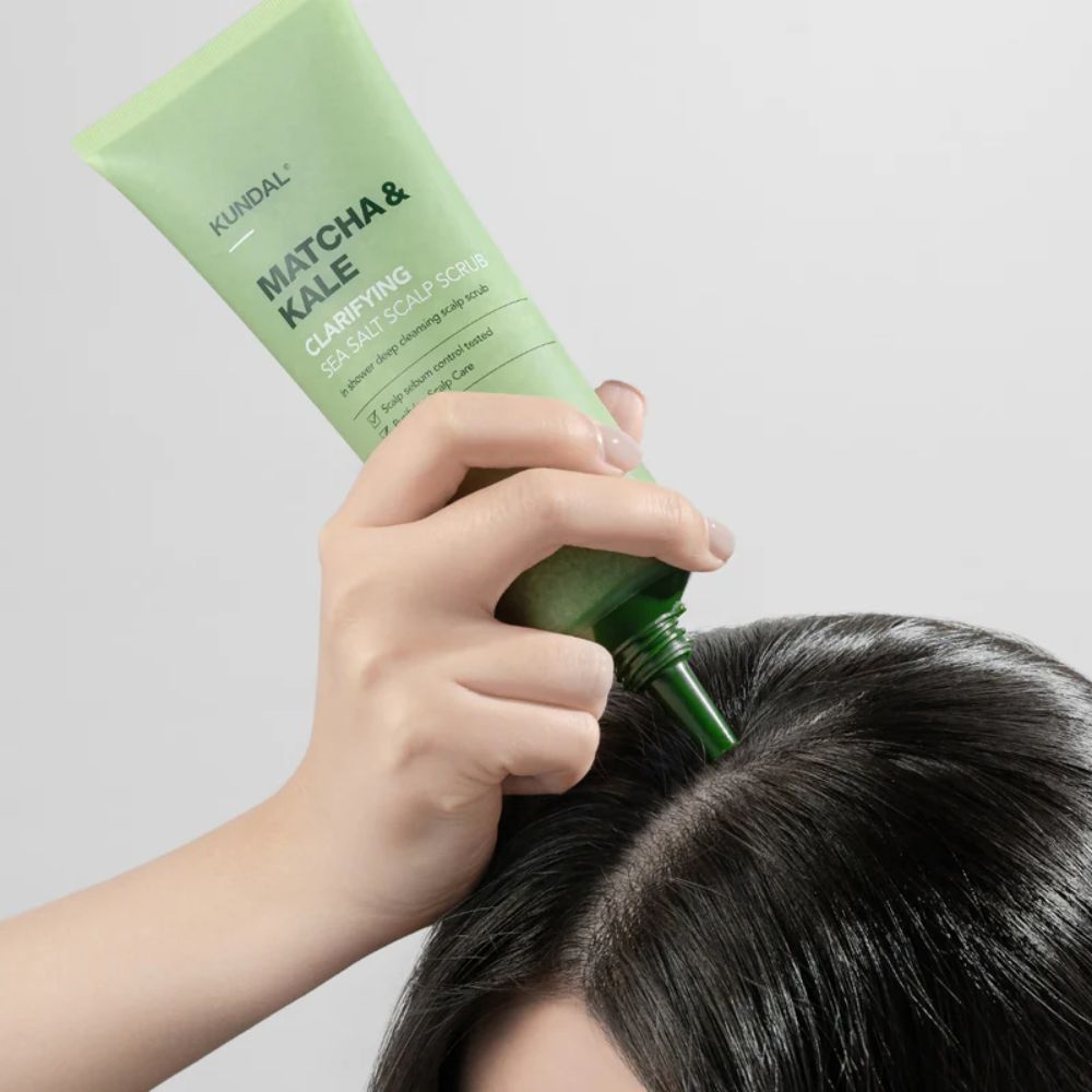 KUNDAL Matcha & Kale Clarifying Sea Salt Scalp Scrub - Herb Mint