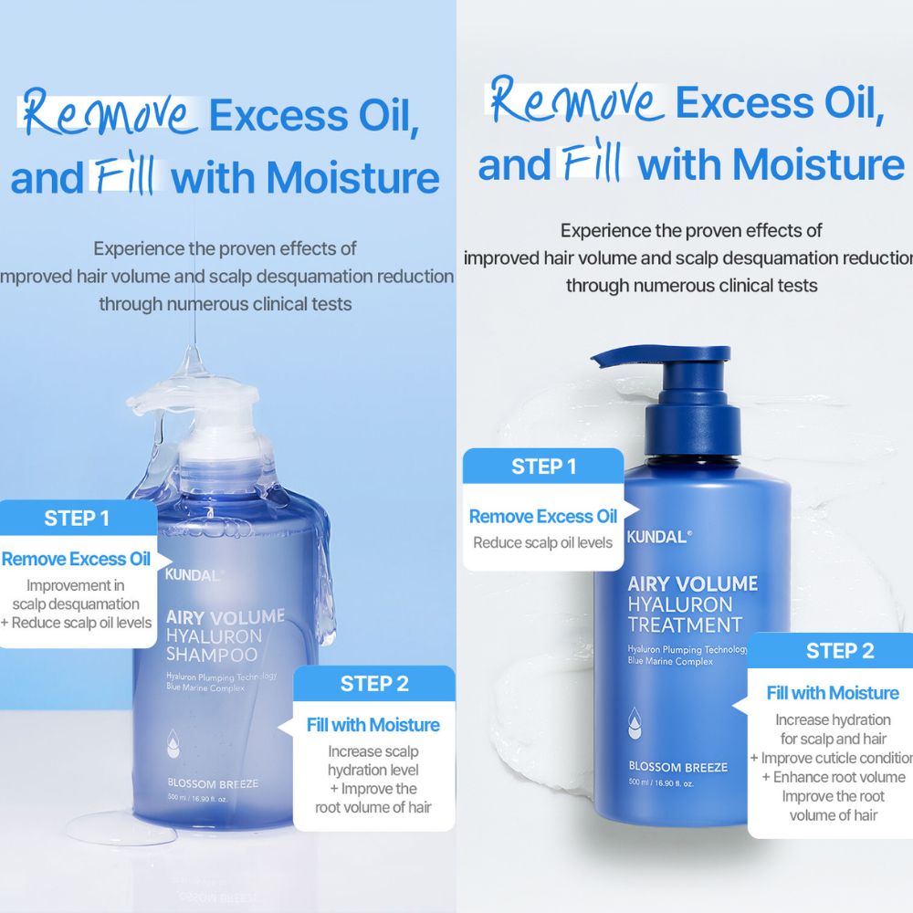 KUNDAL - Airy Volume Hyaluron Hair Care Shampoo & Treatment Special Set - 300ml