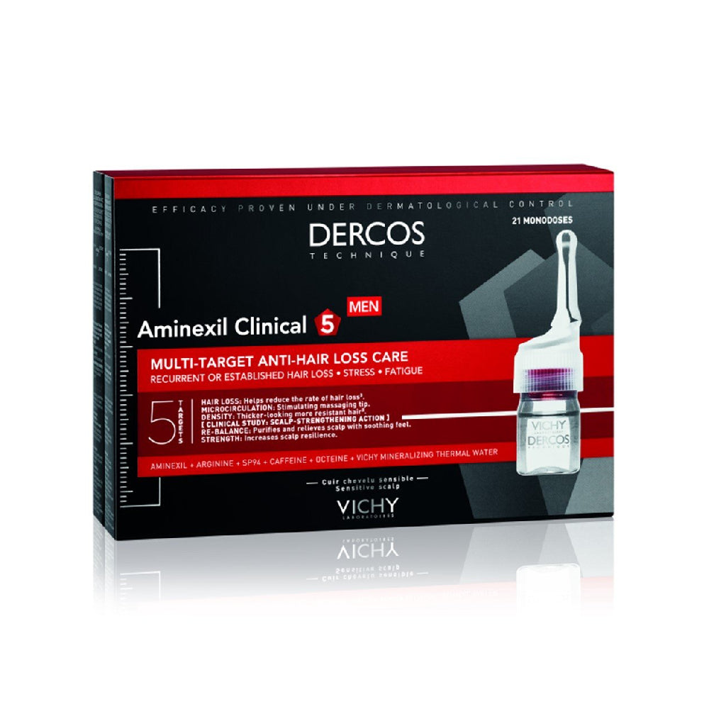 Vichy Dercos Aminexil Clinical 5 Anti-Hair Loss Ampoules Men x21
