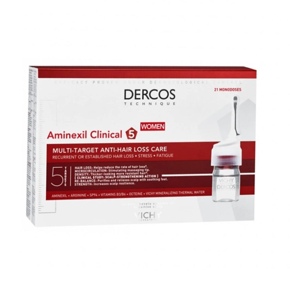 Vichy Dercos Aminexil Clinical 5 Anti-Hair Loss Ampoules Women x21