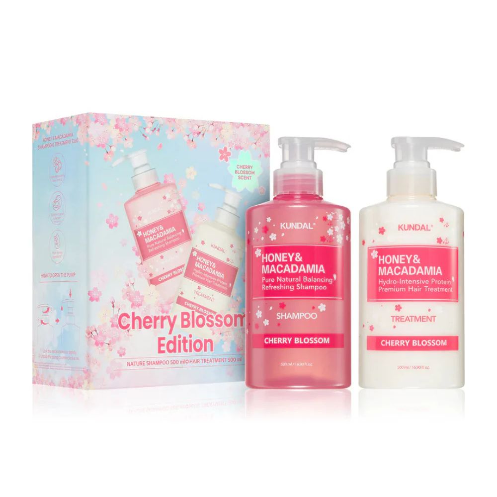 KUNDAL Honey & Macadamia Cherry Blossom - Spring Edition ( Shampoo + Treatment)