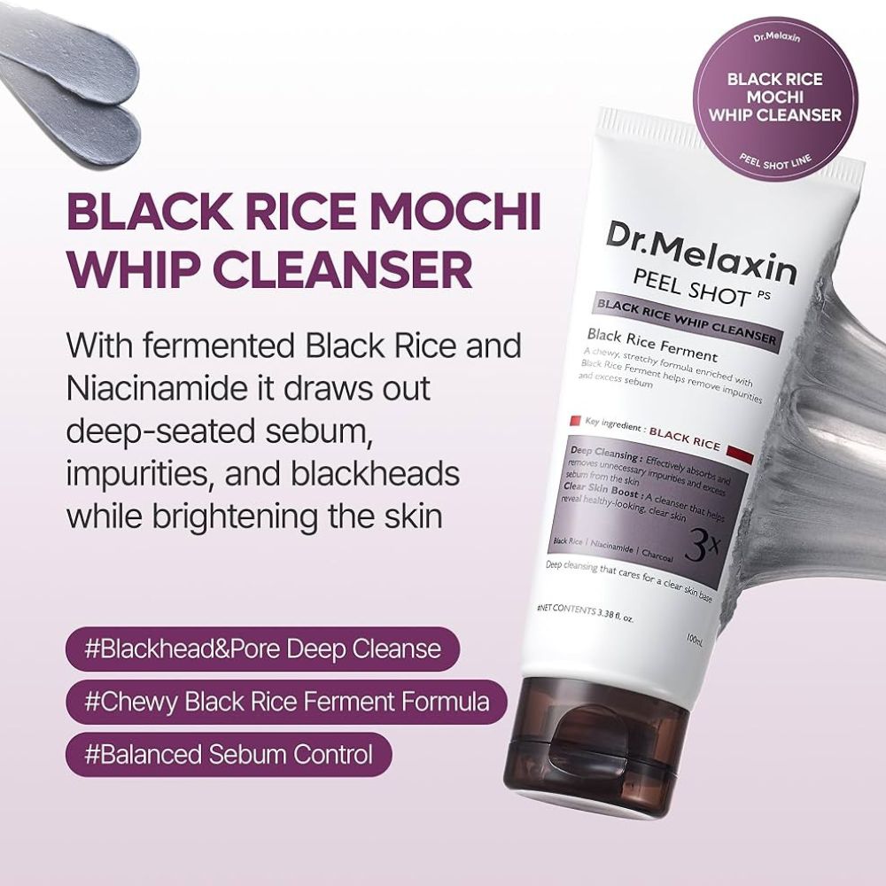 Dr. Melaxin Peel Shot Black Rice Whip Cleanser